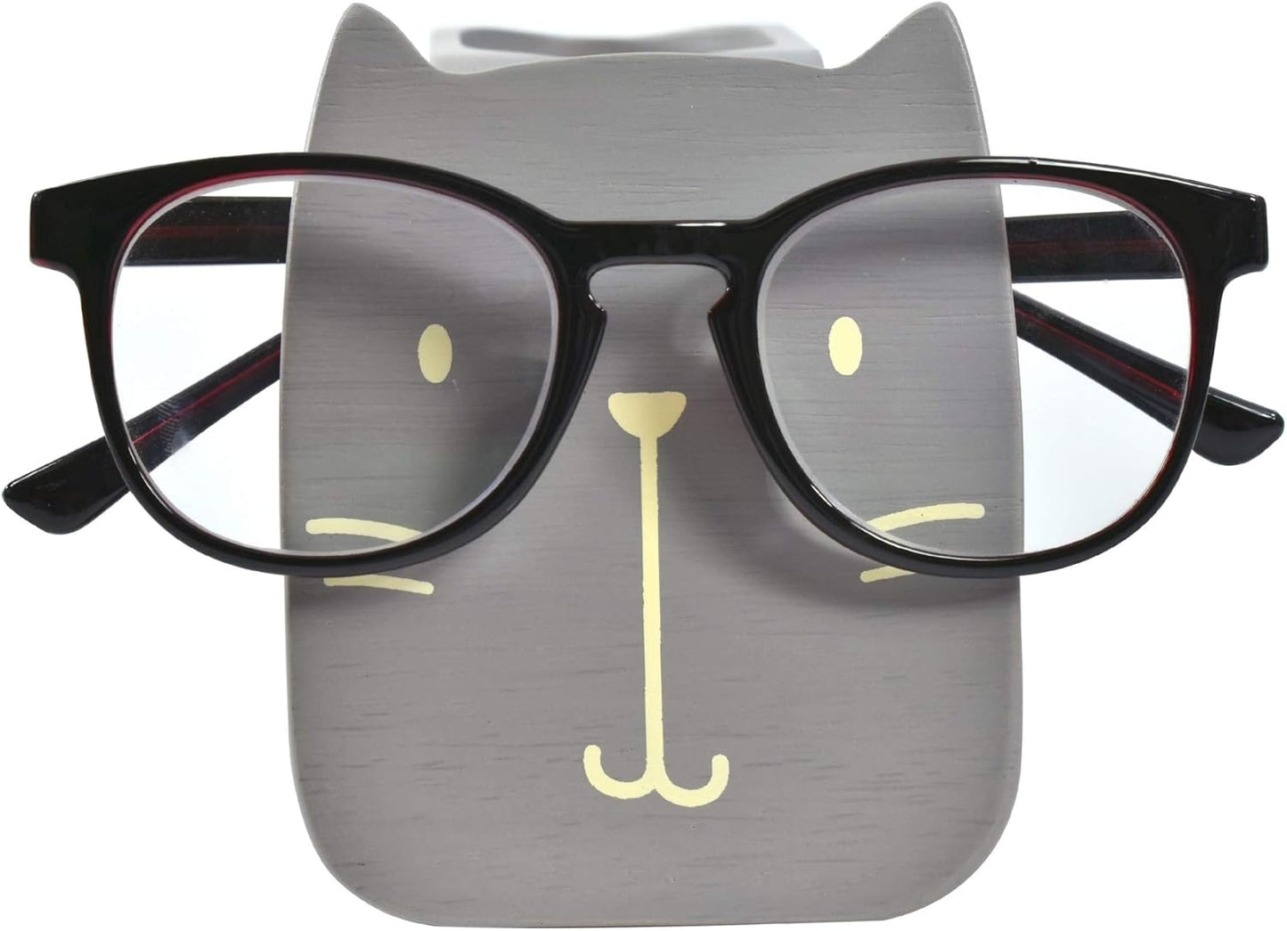 I'm Wood Multipurpose Eyeglass Phone Pen & Pencil Holder Stand Stationery Desk Organizer Accessories, For Home Office Desktop Decor Birthday Graduation Gifts “Dream Big Aim High” (Cat)