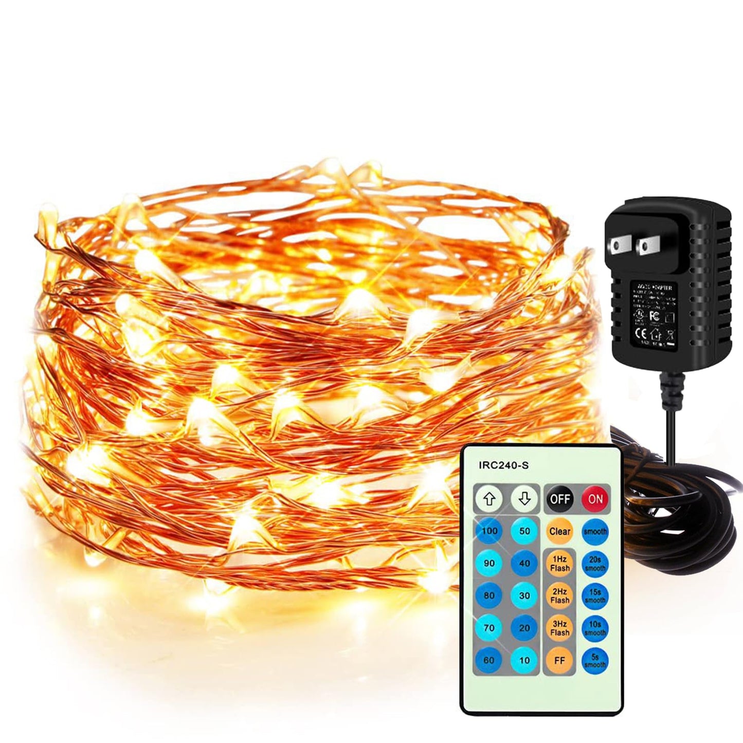 Moobibear 33Ft Waterproof Fairy String Lights With Remote, 100 Leds Warm White Copper Wire For Indoor & Outdoor Decor