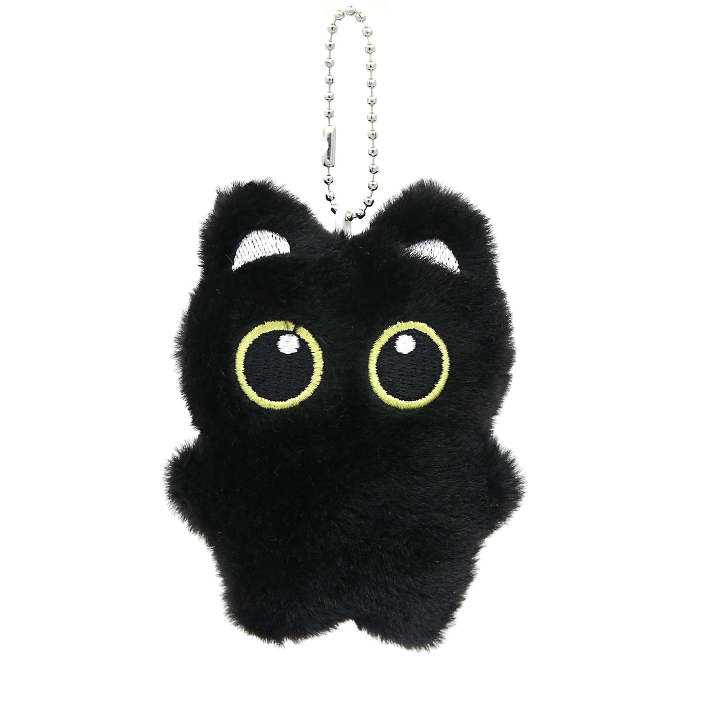 Zitokin Cute Black Cat Plush Keychain, Kawaii Keychain Accessories Bag Charms for Handbags Backpack Gifts for Cat Lovers (4 inches)