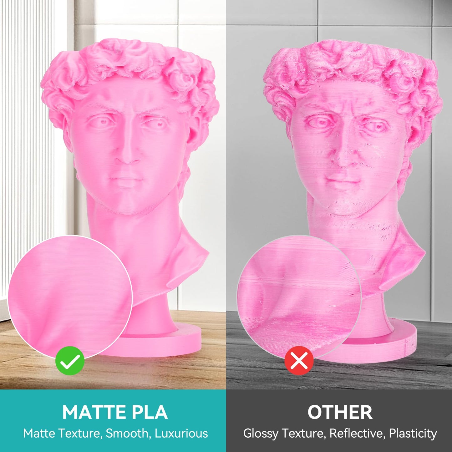 Sunlu Pla Matte 3D Printer Filament 1.75Mm, Pla Filament 1Kg Spool (2.2Lbs), Dimensional Accuracy +/- 0.02Mm, Matte Clay Pla