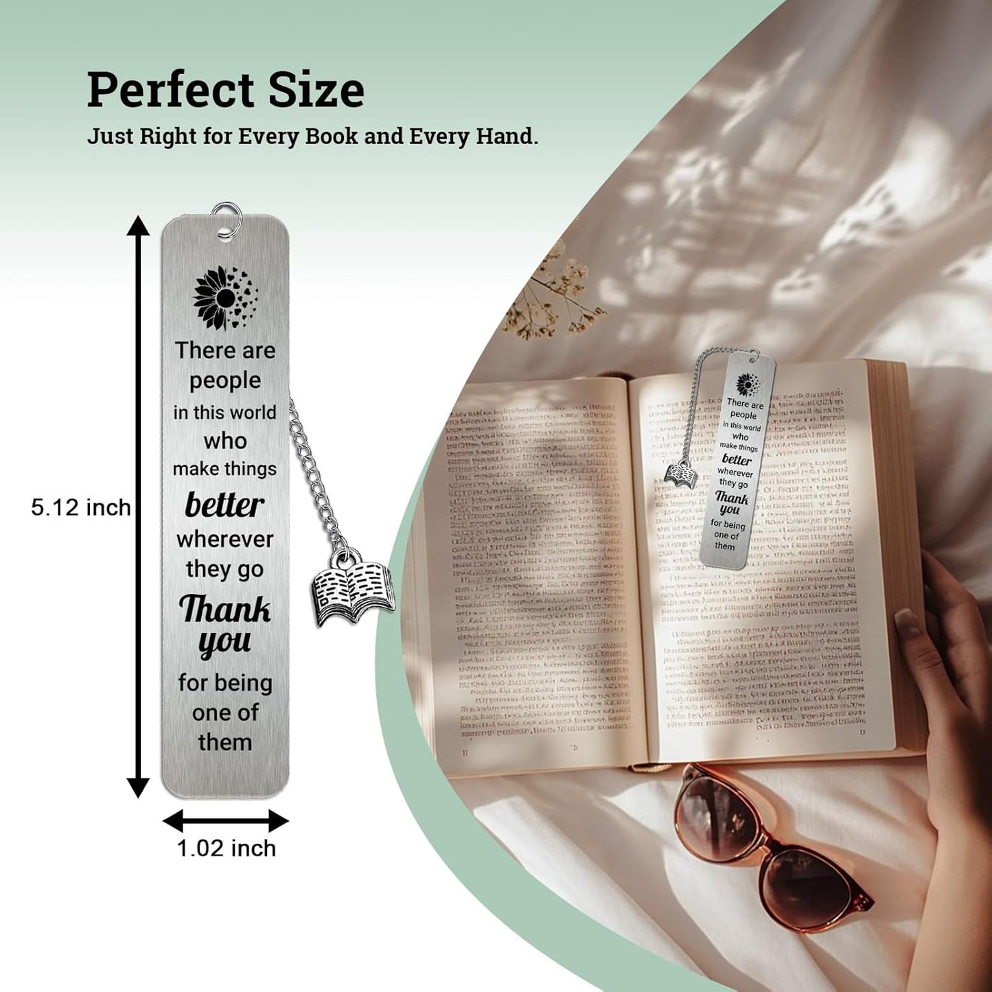 Bookmarks for Women Book Lovers, Thank You for Being One of Them Metal Bookmark Gifts for Teacher Friend Back to School Book Marks for Reading Men