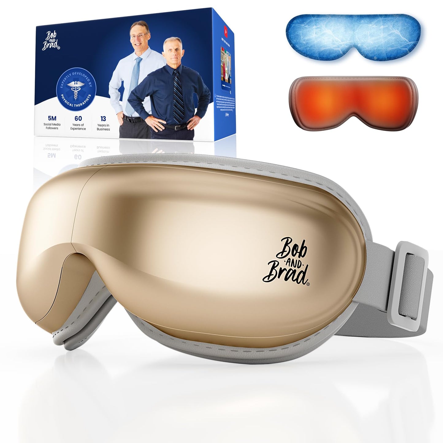 BOB AND BRAD Eye Massager with Heat and Cooling, EyeOasis 3 Eye Mask for Migraine Relief, Heated Face Massager for Dry Eye Strain Eye Relief, Temple Massagers for Stress Relief