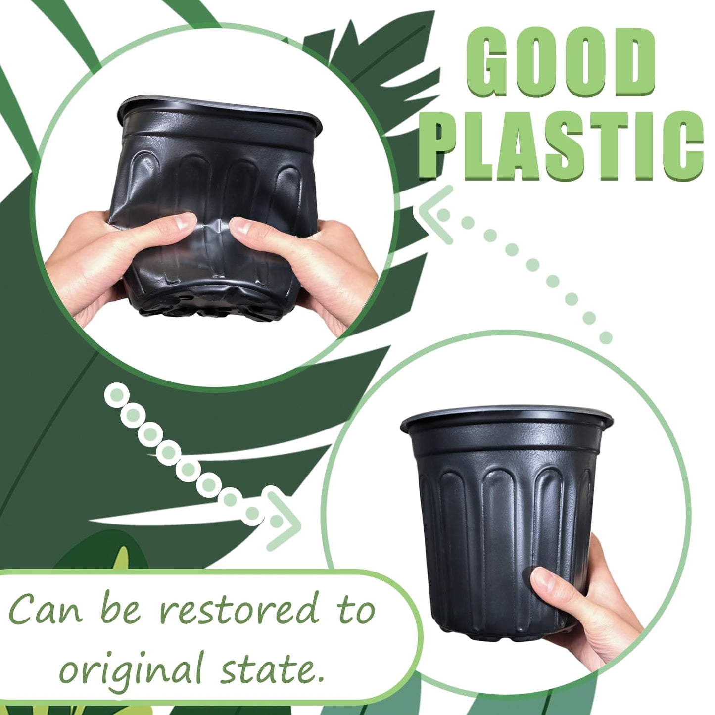 Jgalnim 60 Pack 1 Gallon Nursery Plant Pots,Thickened Flexible Plastic Seedling Pot with Holes,Flower Plant Container for Succulents,Cuttings,Transplanting,Home Garden(Black)