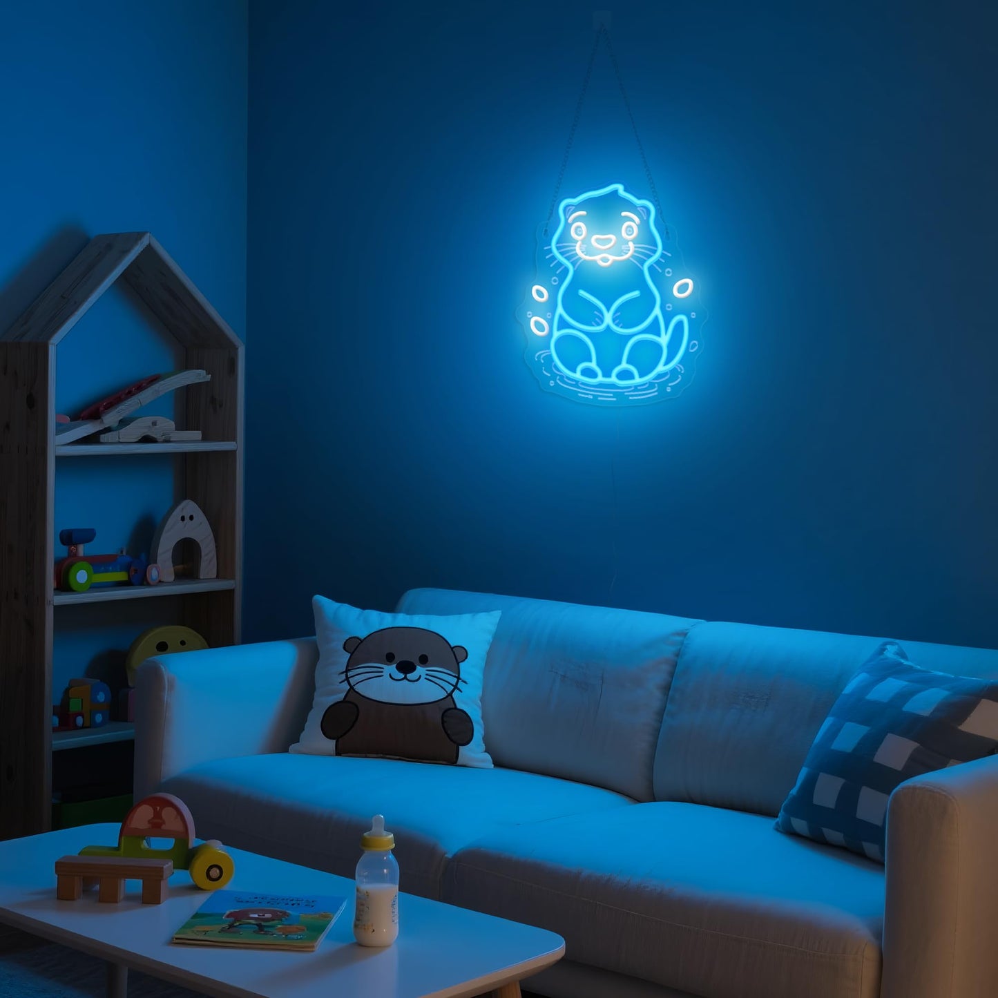 Sea Otter Neon Sign - Unique Wall Decor For Kids Bedroom  Gifts For Otter Lovers & Boys Girls  Usb-Powered Energy-Efficient Art With Hanging Kit