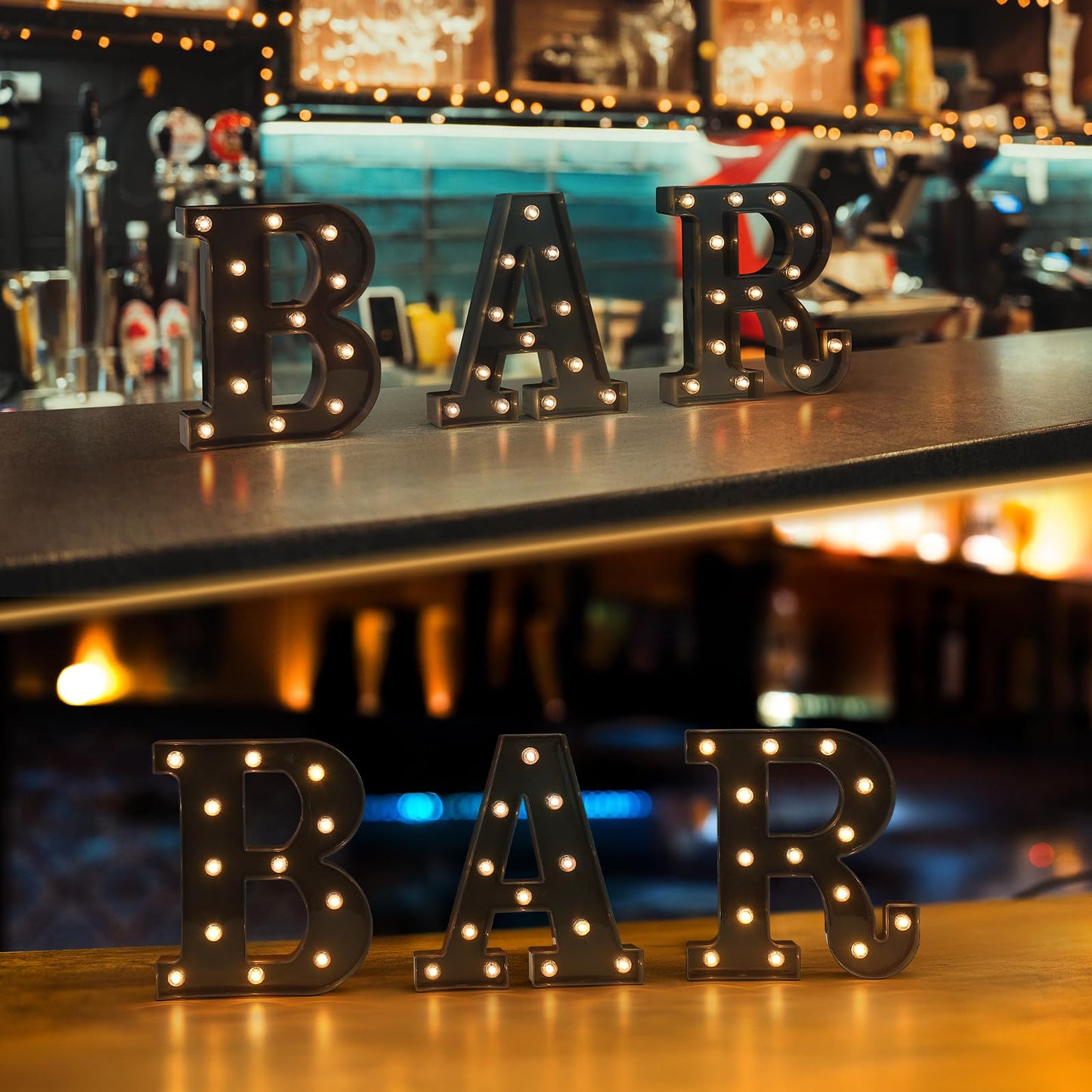 Foaky Black Led Letter Lights For Room Decor - Bedroom Wall Decor  Alphabet Lights For Home  Wedding  Party - Battery Operated (A)