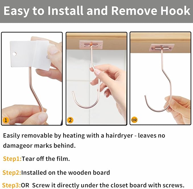 Self-Adhesive Banana Hooks, Foldable Magnetic Hanger Under Cabinet, Sturdy Metal Banana Holder for Kitchen, Space-Saving Design to Keep Bananas Fresh 1 Pieces Rose Gold