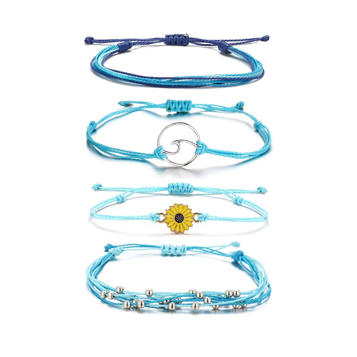 Long tiantian Blue Friendship Bracelets for Women Gifts Trendy Stuff Friendship Bracelets Waterproof Summer Ankle Bracelets Outf
