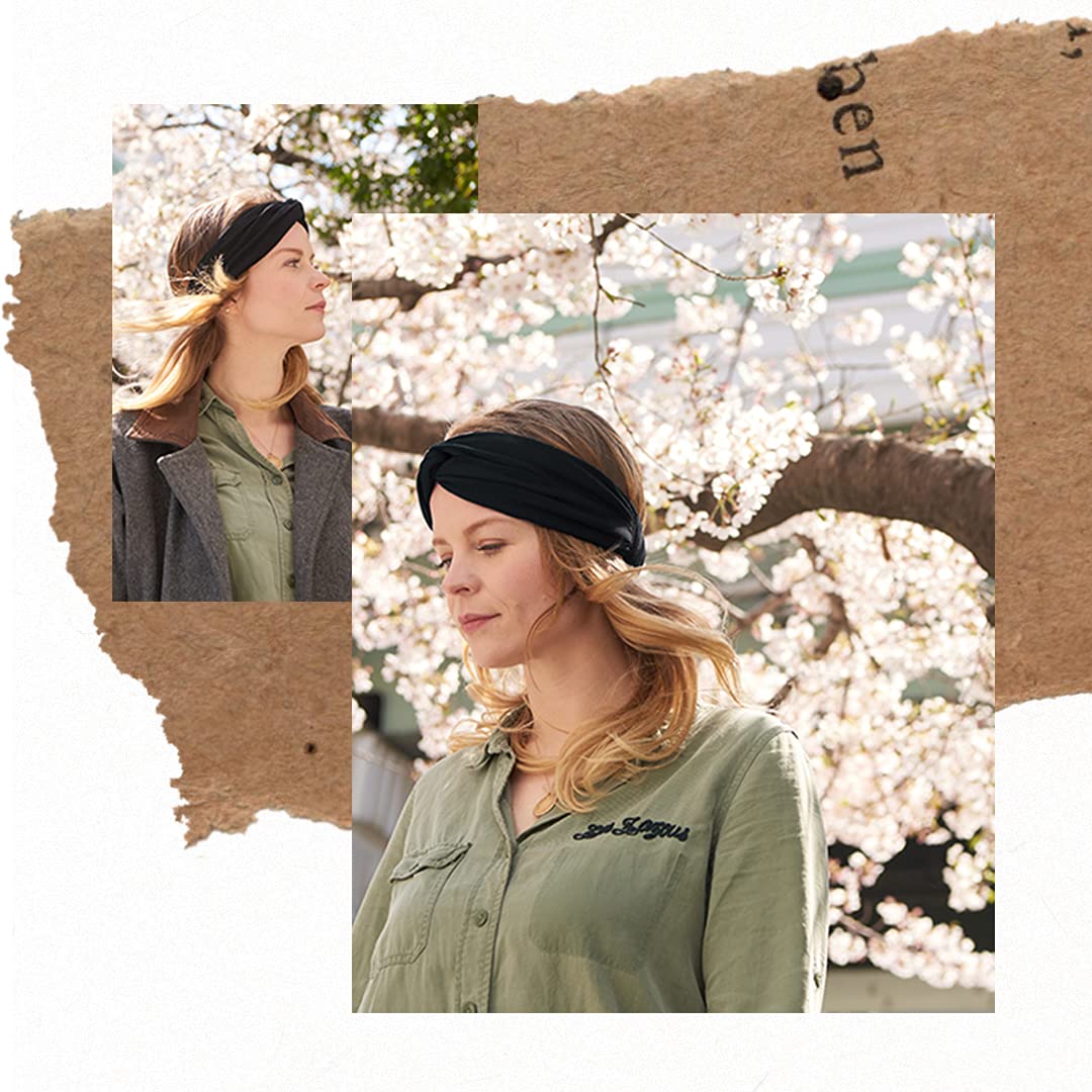 CHARM Womens Twist Turban Headband - Fashion Head Wrap Hairband Knot Hair Scarf Red
