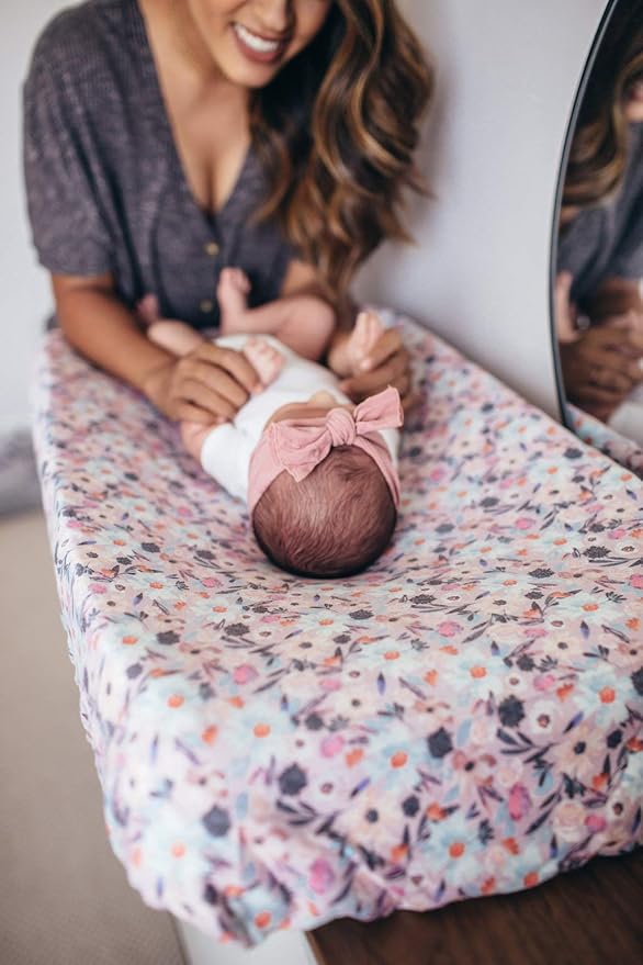 Copper Pearl Premium Knit Changing Pad Cover Soft, Stylish, and Universal Fit for All Standard Diaper Changing Pads, Trendy Design Changing Pad Covers, Morgan