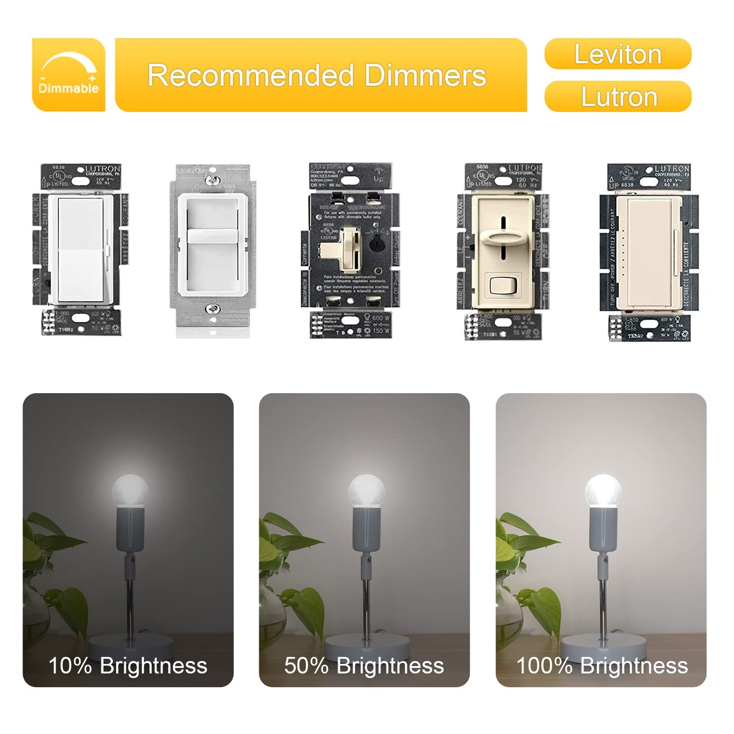 Eq Lighting Dimmable A15 Led E26 Small Light Bulb  Natural White 4000K  40Watt Equivalent Ceiling Fan Light Bulbs  E26 Standard Base Appliance Globe Light Bulb  4W 400Lm  3 Pack