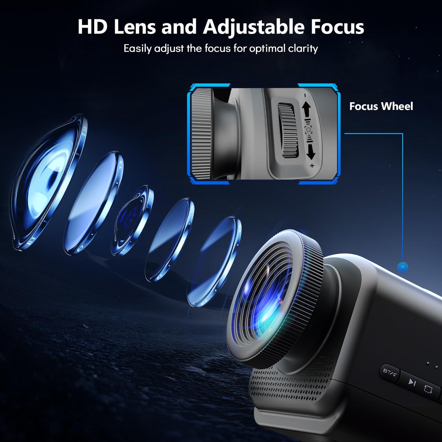 Rossetta 3D Projector  Mini Hd 3D Galaxy Projector With Bluetooth Speaker & Remote  1/2H Timer  60 Themes  Night Light For Kids Bedroom  Room Decor  Birthday & Christmas Gifts For mature-themeds  Girls  Boys