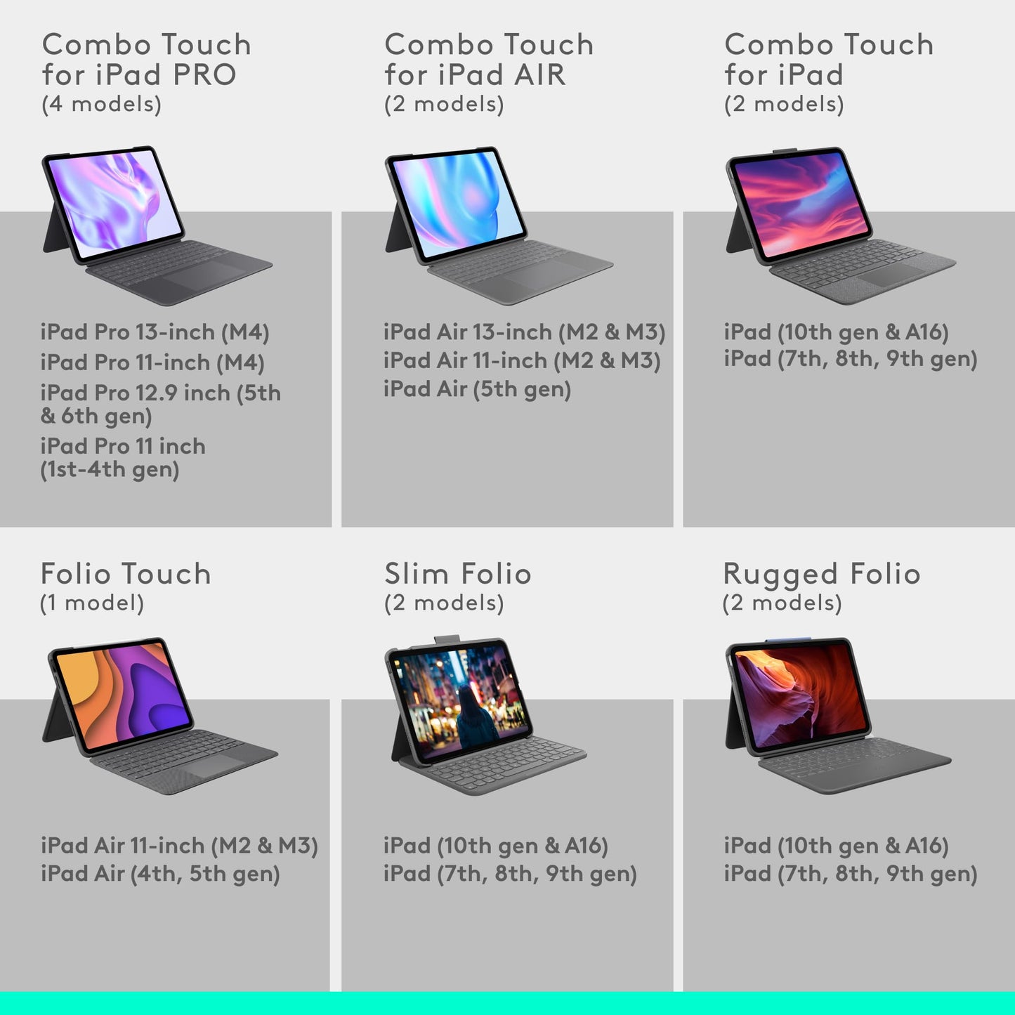 Logitech Folio Touch Ipad Keyboard Case With Trackpad And Smart Connector For Ipad Air 11-Inch (M2 & M3), Ipad Air (4Th & 5Th Ge