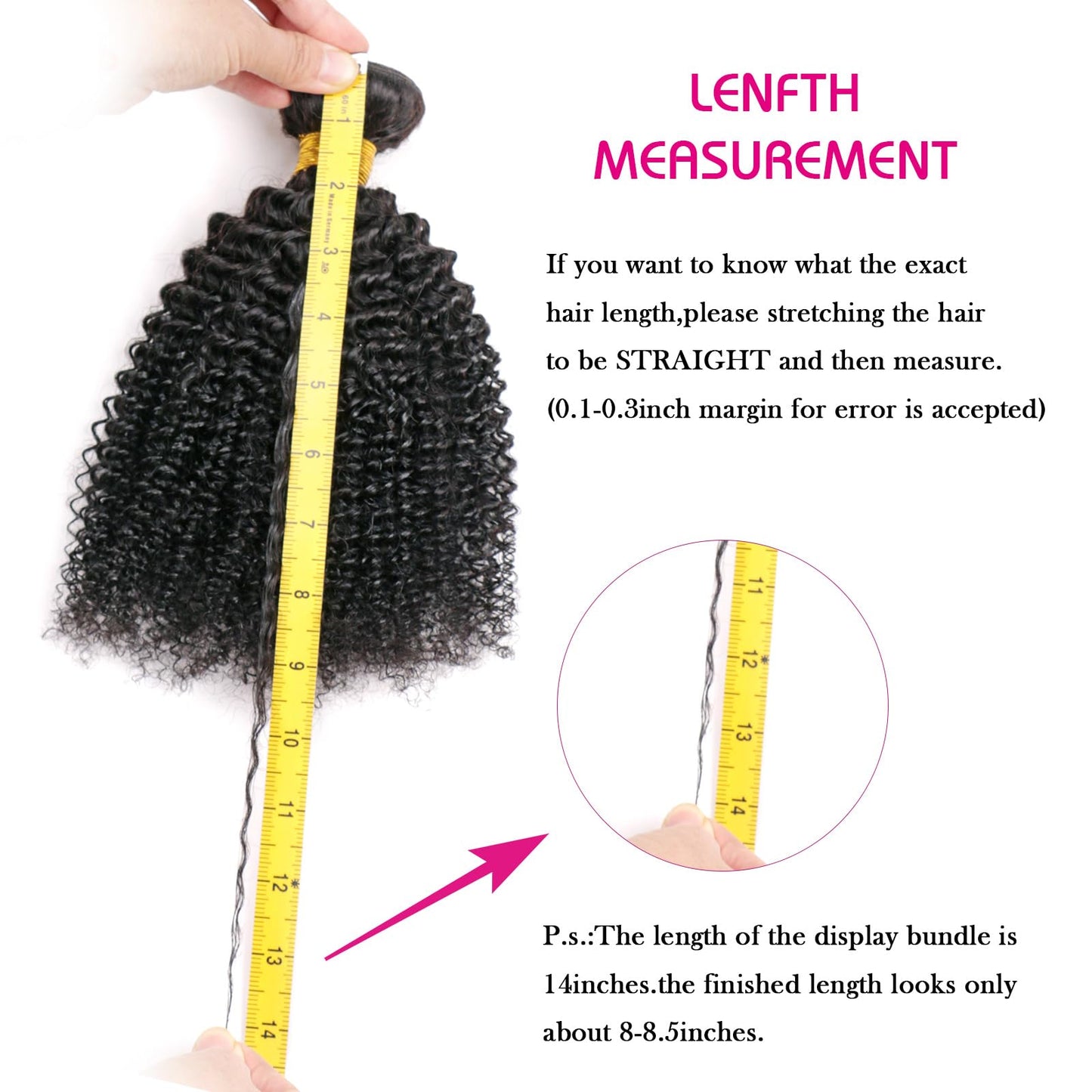 Afro Kinky Curly Bundles 100% Unprocessed Brazilian Virgin Human hair Bundles Hair Extensions Curly Weave Hair 1 Bundle 14 Inch