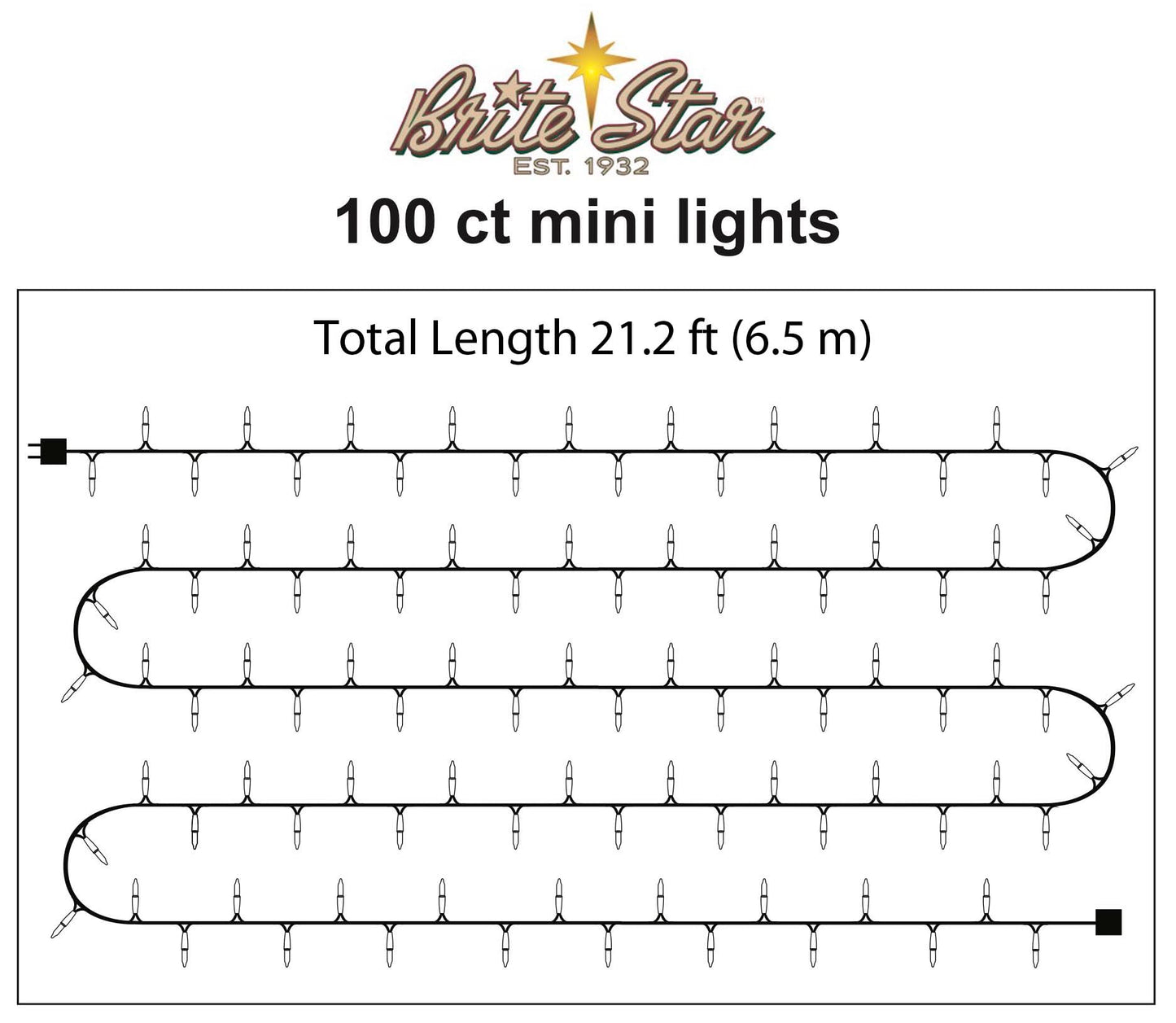 Brite Star Mini String Lights, 100 Count, White Wire, Purple - Model 37-374-00, Durable Plastic