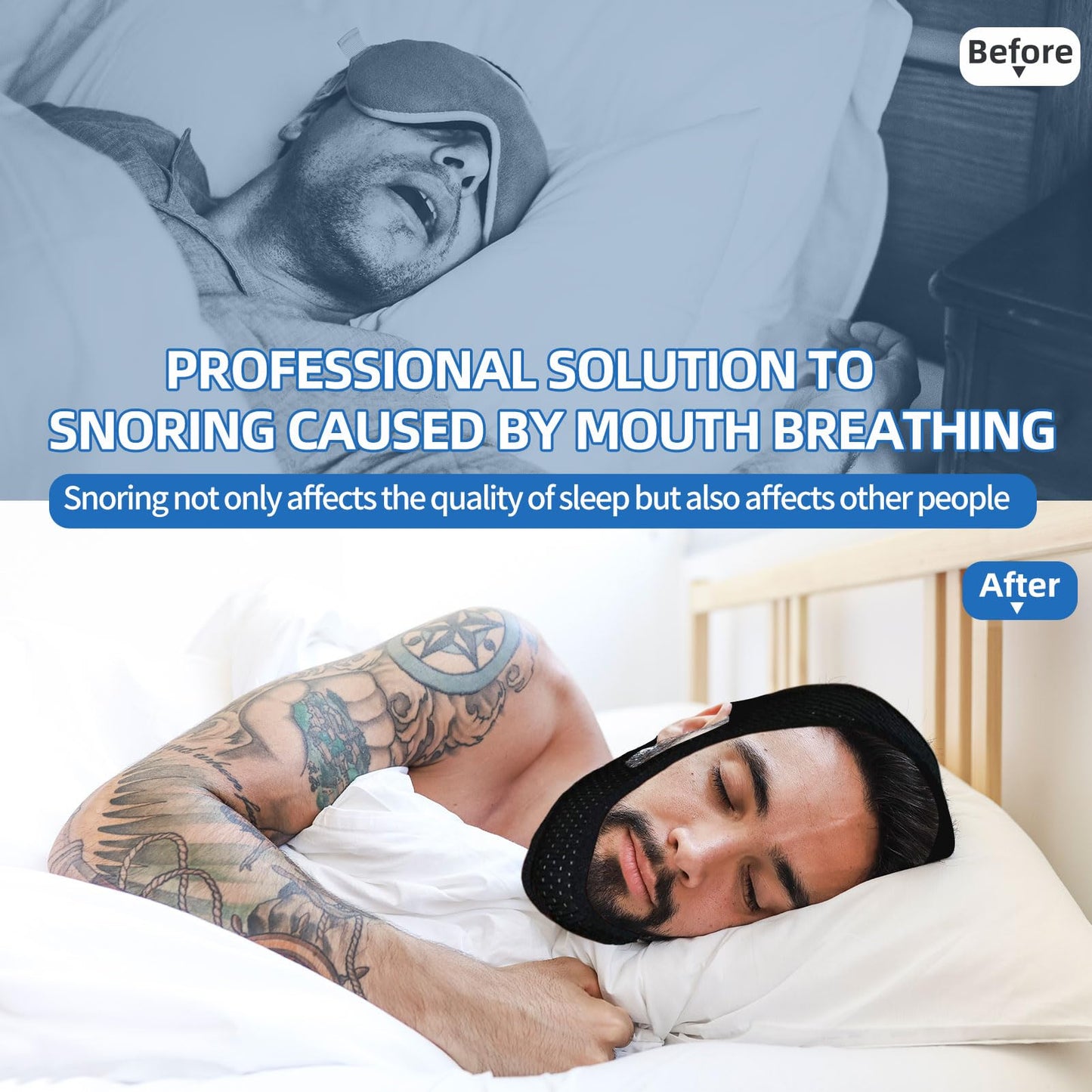 ifory Chin Strap for CPAP Users, Chin Strap for Snoring, Adjustable and Breathable Anti Snoring Chin Strap, CPAP Chin Strap to Keep Mouth Closed for Men or Women