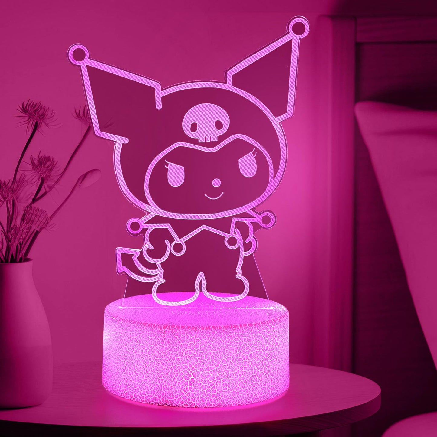 Sunduck Pink Kawaii Night Light With Corded Control- Cute Dreamy Girls Room Decor  Perfect Birthday/Christmas Gift For Kids  Unique Holiday Present