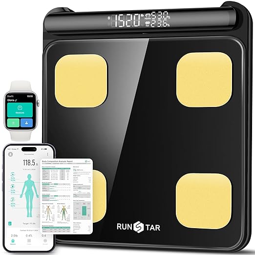 RunStar Smart Scale for Body Weight FSA&HSA Eligible, 8-Electrode Digital Bathroom Scale with BMI, Body Fat Percentage & M...