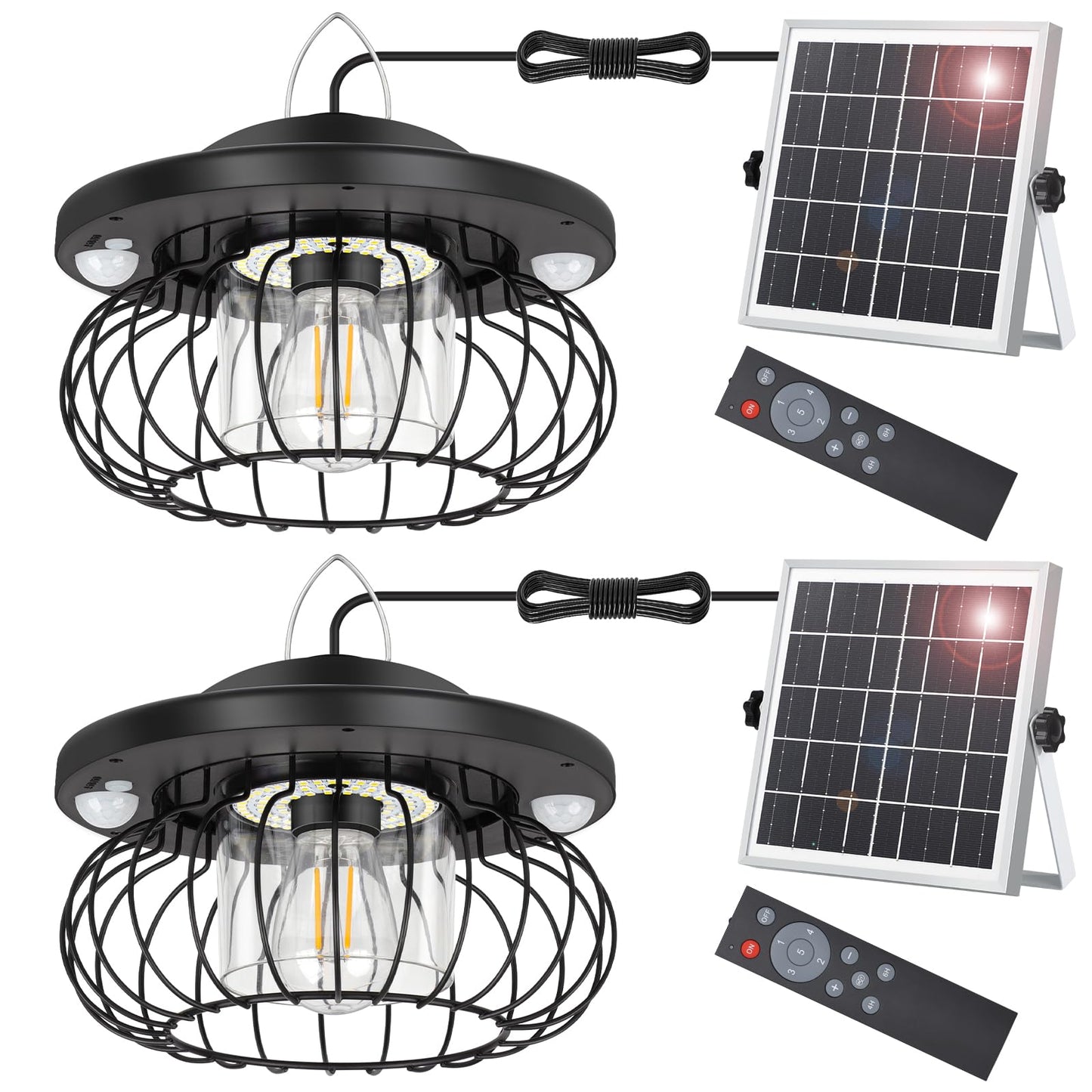 ropelux Solar Shed Light 3000LM 5 Modes Dual Motion Sensor Remote Black Model SD04USRP1 2 Pack