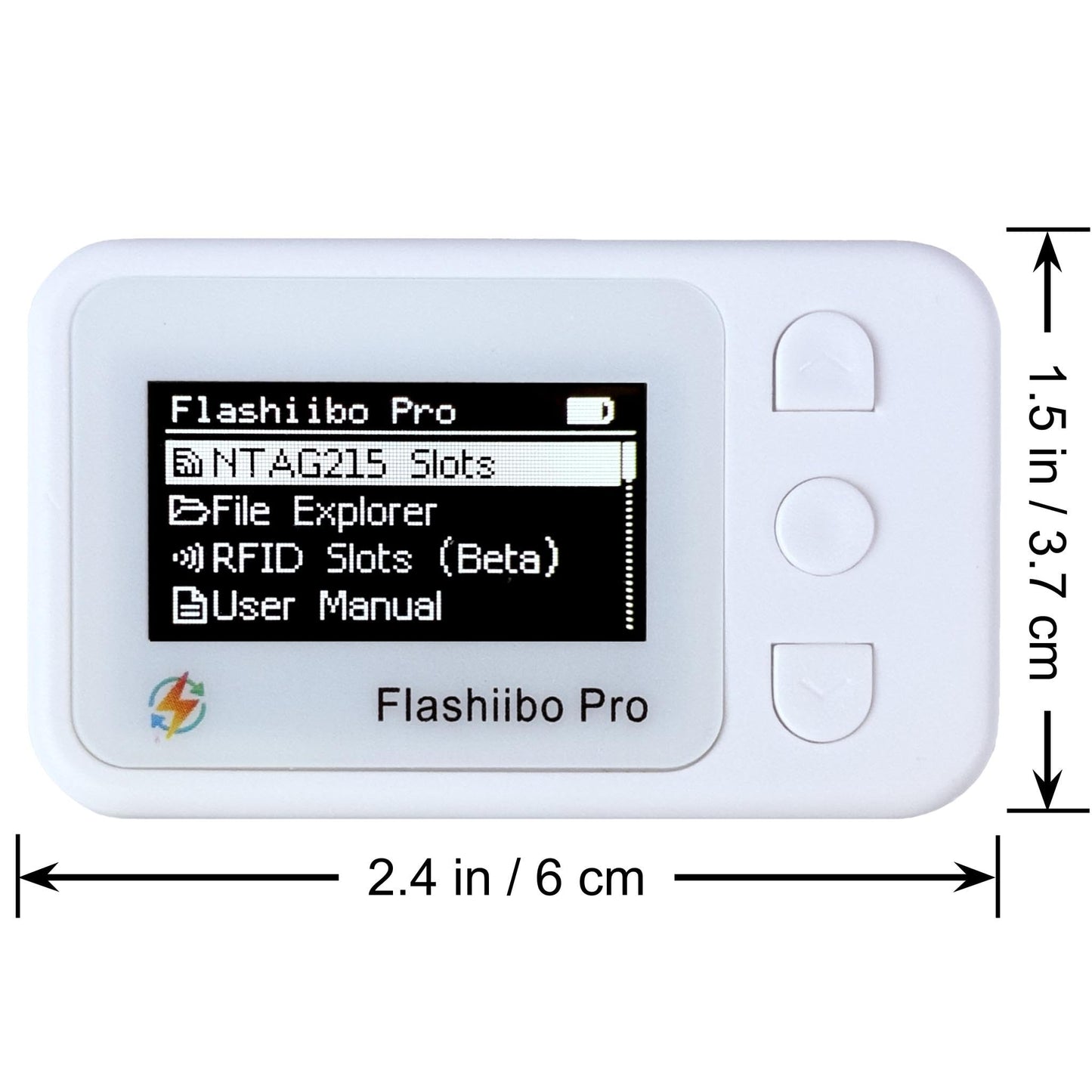 Flashiibo Pro NFC Emulator, NFC Tag Emulator, 3000+ Saves, Unlimited Rewrite, Auto UID Regen, Rechargeable Battery , 1.4" OLED Screen, Compatible with 50+ Games on Switch 1 & 2 (White)