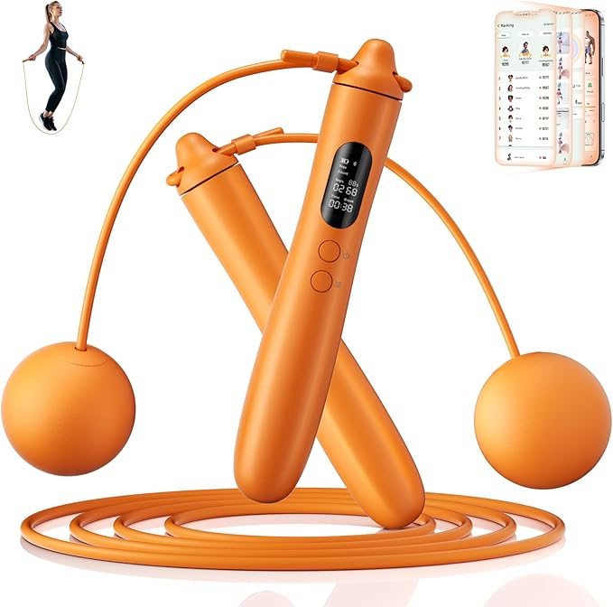 LVPIMAN Smart Jump Rope, Wireless Jumping Rope, Supports Game App Interaction, Suitable for Home and Gym exercise, Fitness...