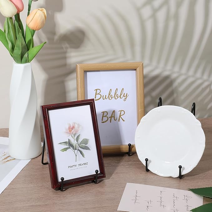 Yolev Picture Stands for Display 12 Pack 5.6 Inch Plate Stands for Display Book Plate Easel,Photo Frame ,Plaque
