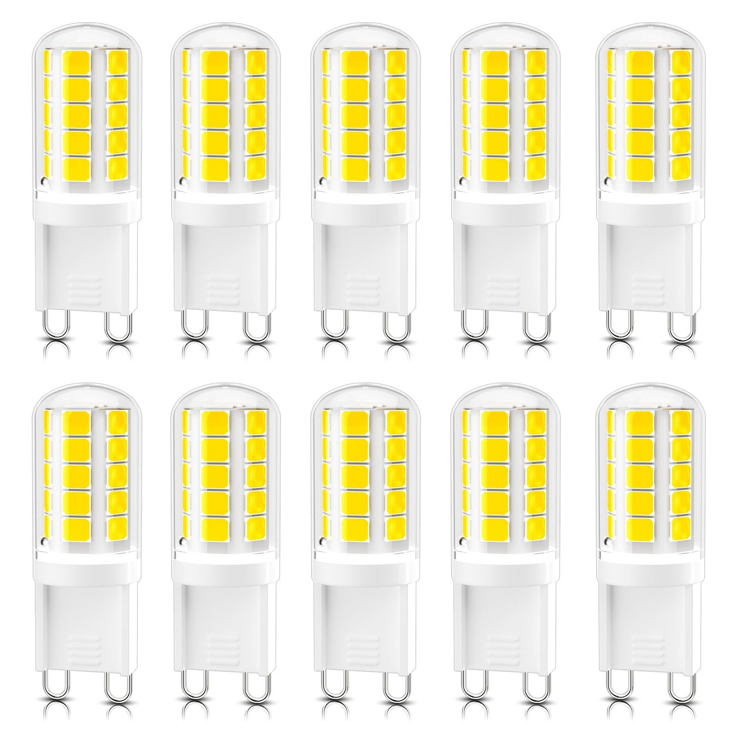 Dicuno G9 Led Bulb  5000K Daylight White  G9 Led Light Bulbs 4W  Equivalent To 40W Halogen Replacement  Non-Dimmable  400 Lm  T4 Bi-Pin Base Replacement For Chandelier Light  Home Lighting  10 Pack