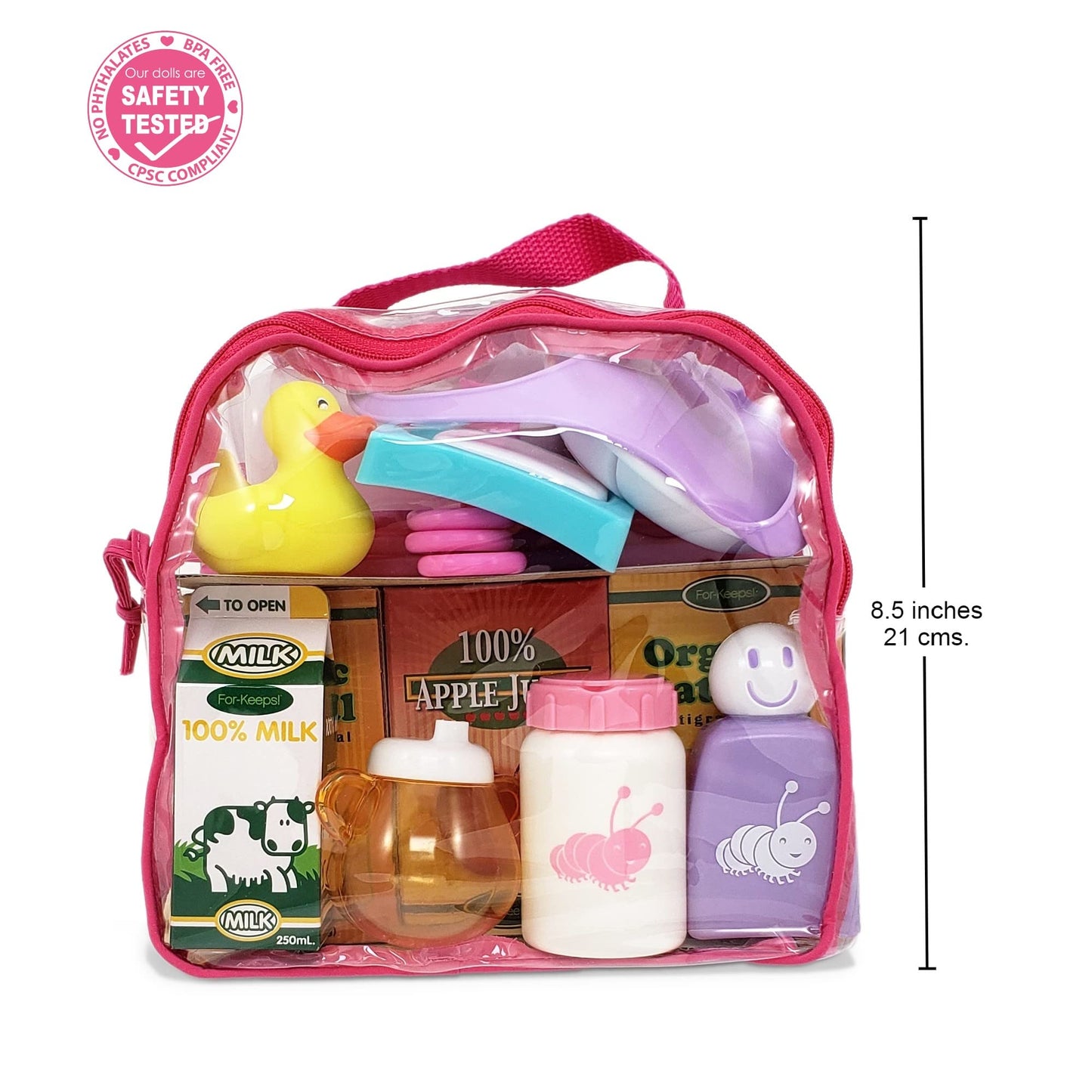 JC Toys Baby Doll Nursery 20 Piece Accessory Bag Berenguer Boutique! | Fitst Most Dolls | Nursery Accessories |Ages 2+