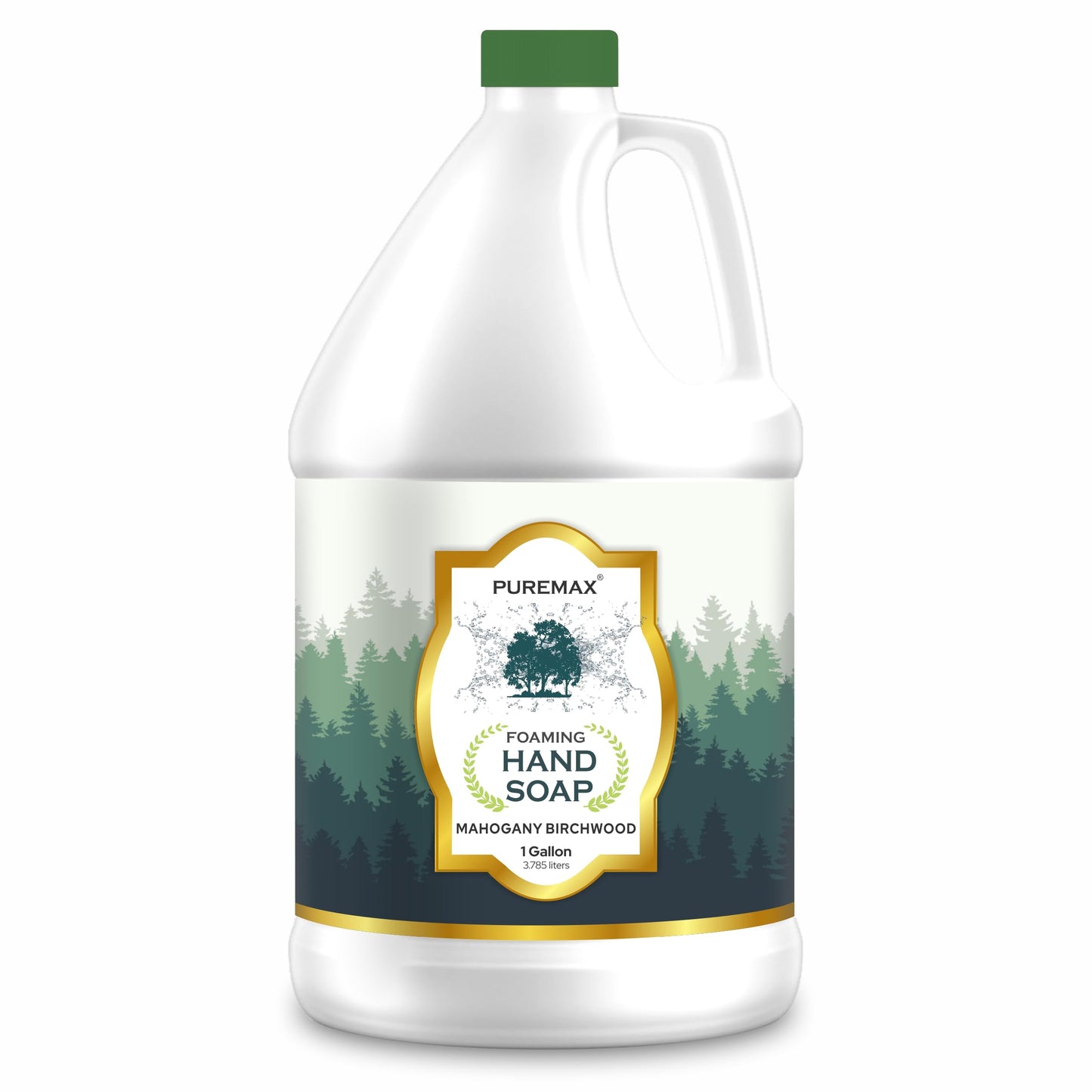 Puremax Foaming Hand Soap Refills | Mahogany Birchwood | Gentle, Moisturizing | All-Natural | Made in USA | 128 Fl Oz (1 Gallon)