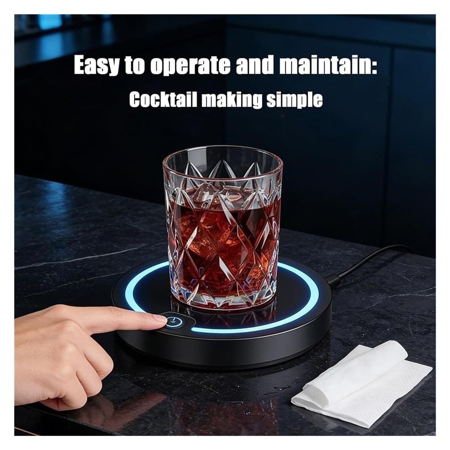 2026 New Smart Cocktail Maker 2.0 - Automated Bartending System, Portable APP-Controlled Mixer, Easy to Clean & Carry, Compact Storage Design, Suitable for Bars/Clubs/Home Use(White*2)