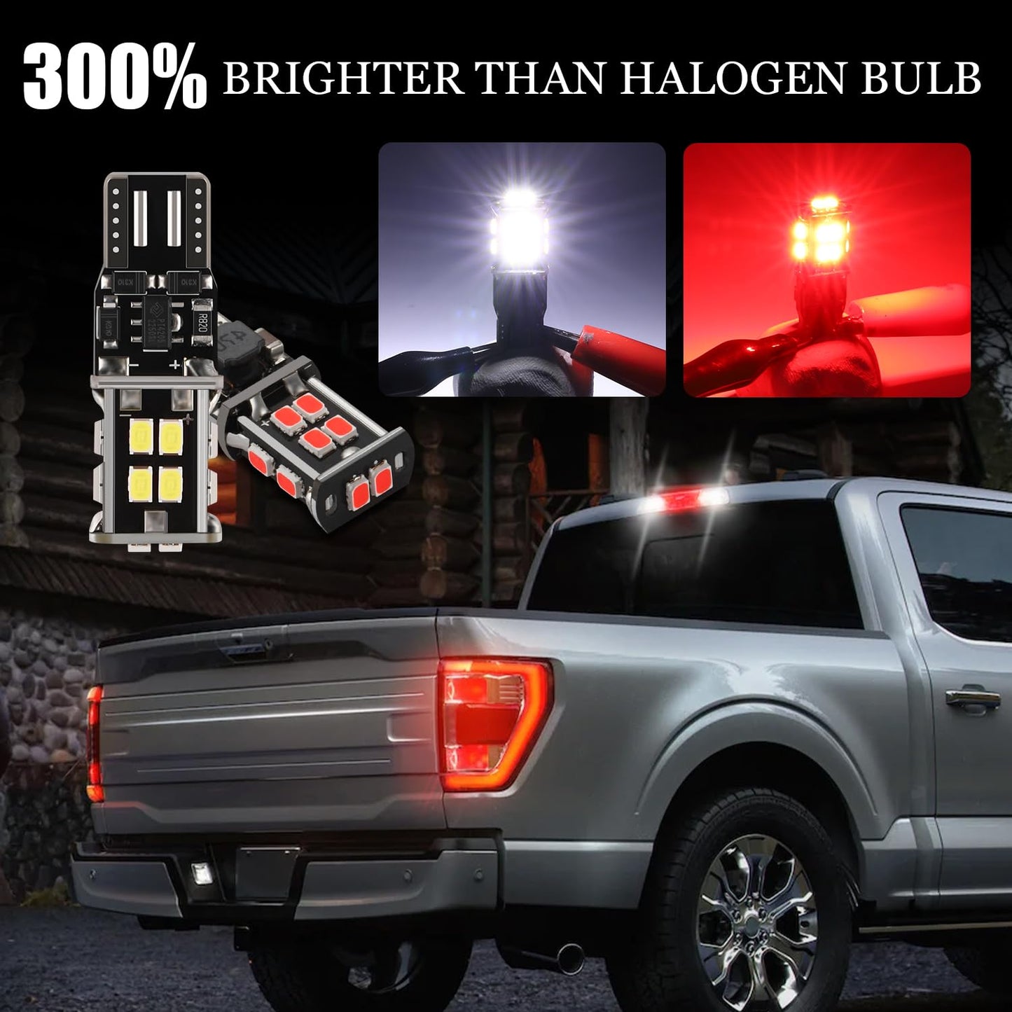 KISLED 194 LED Bulbs, Extremely Bright, 12-24V, Aluminum, White/Red, Model KISLED-194-3020-14WR