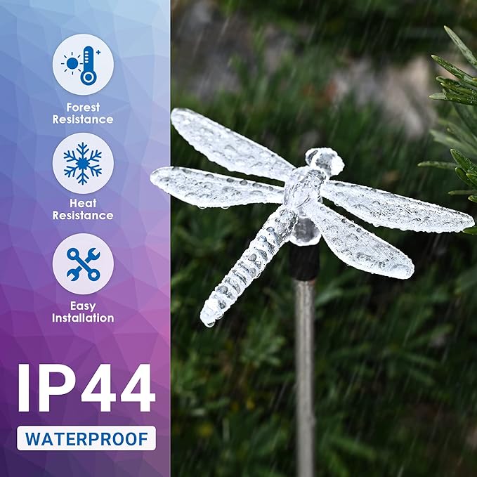 SOLPEX Solar Garden Lights, 6 Pack Solar Butterfly Lights Yard Decorations, Multi-Color Changing LED Solar Light Stakes, Solar Yard Lights for Garden, Patio & Lawn, Solar Bird Lights