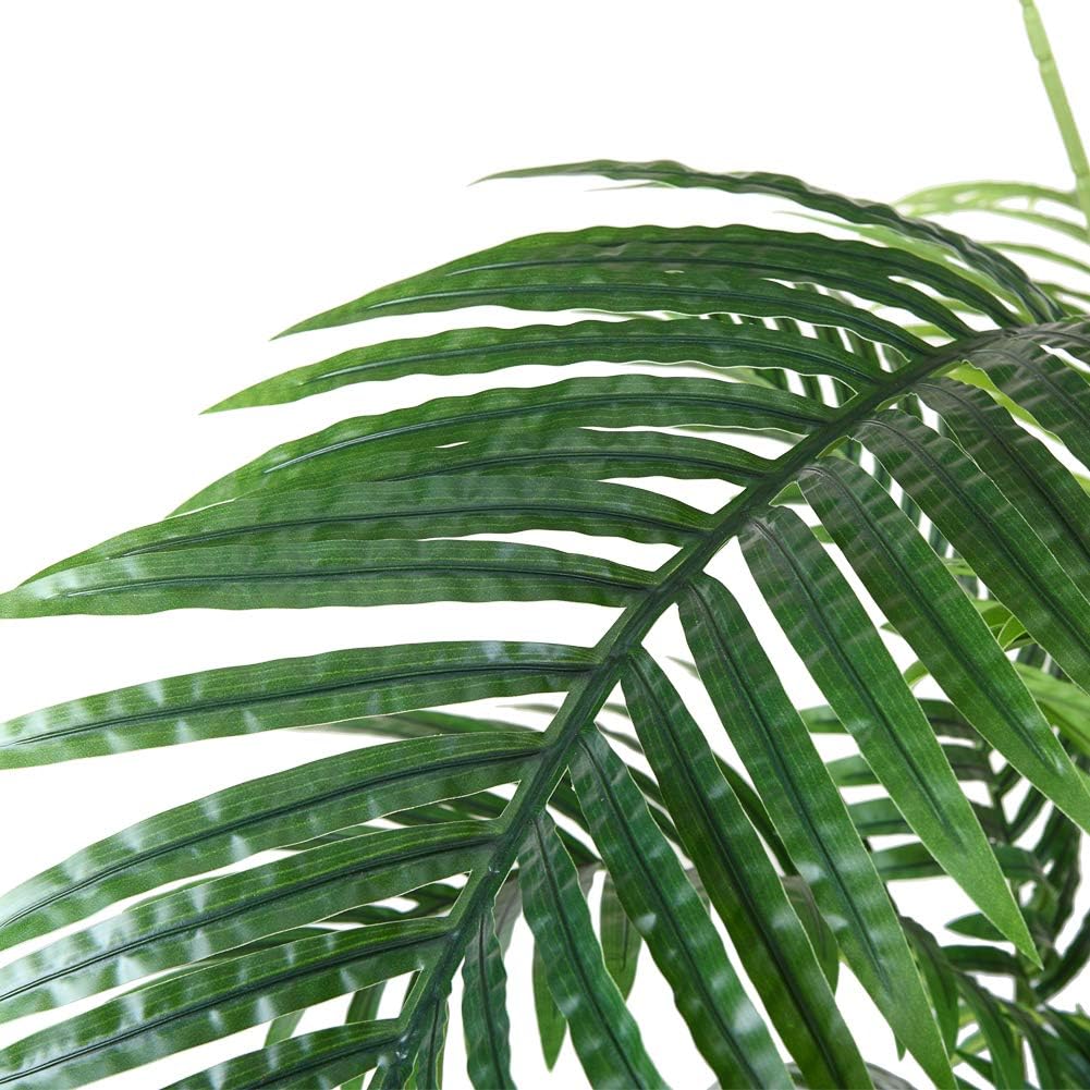 Fopamtri Artificial Areca Palm Tree 6 Foot UV Resistant Fake Palm Plant with 20 Trunks Potted Faux Tree for Indoor or Outdoor Decoration Silk Dypsis Lutescens Plants for Home Office, Set of 2