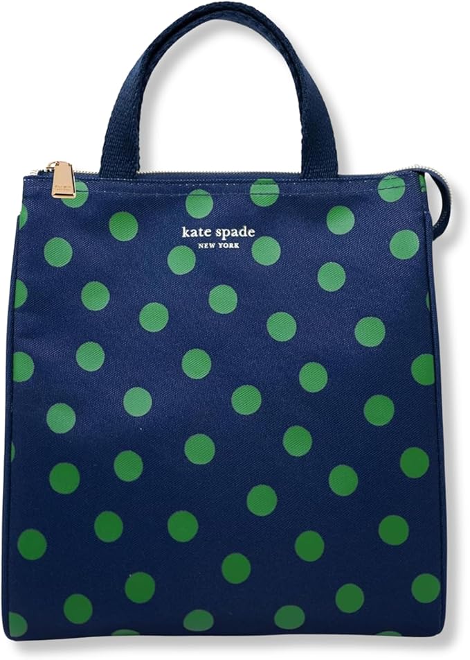 Kate Spade New York Cute Lunch Bag for Women, Large Capacity Lunch Tote, Adult Lunch Box with Silver Thermal Insulated Interior Lining and Storage Pocket (Sonnet Dot)