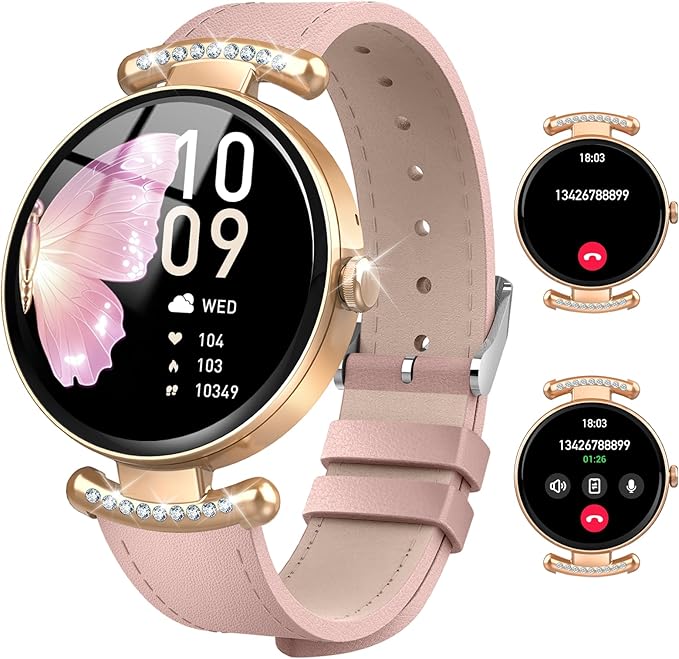 uaue Smart Watches for Women Android iOS, 1.2'' Fitness Trackers with Bluetooth Call (Answer/Make), Smartwatch with Heart ...