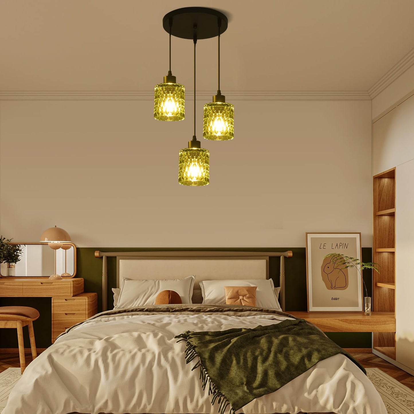 3 Lights Industrial Pendant Light With Glass Shade Matte Black Pendant Lighting Adjustable Industrial Retro Style Hanging Light Kitchen Island Farmhouse Pendant Lights Fixtures For Kitchen Farmhouse