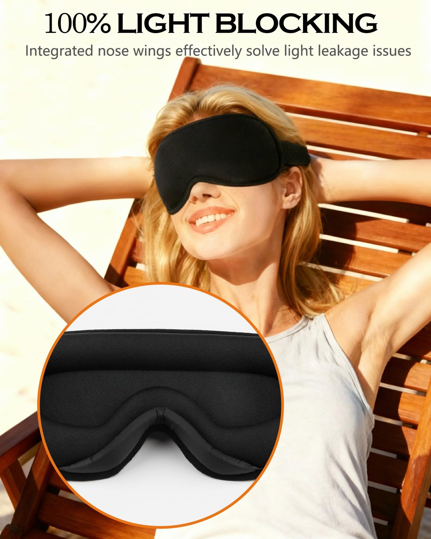 lulir Sleep Mask for Side Sleeper Men Women, 100% Blackout Sleep Mask, Zero Eye Pressure 3D Sleeping Mask, Ergonomic Design and Breathable, Suitable for Travel Yoga, Black