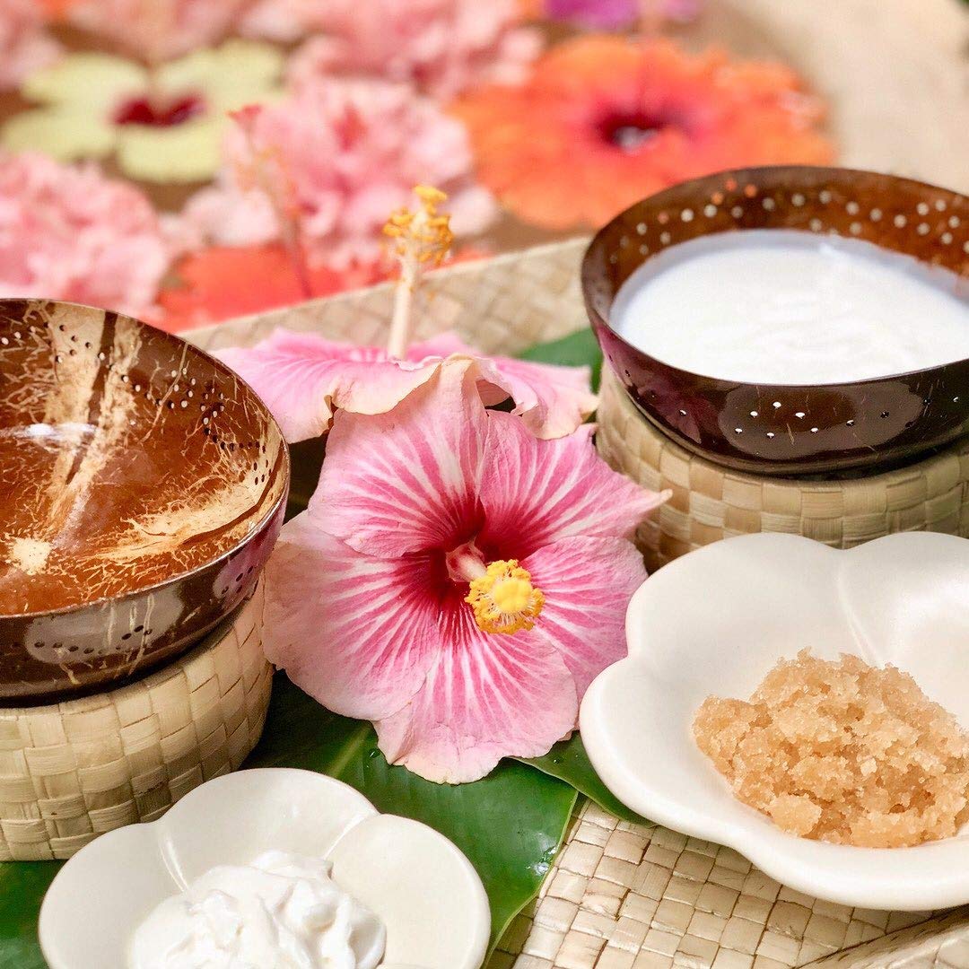 Pure Fiji Spa Gifts for Women and Man - Body Gift Box Include: Sugar Scrub , Bath and Body Oil, Body Butter and Body Lotion, Scent Coconut Lime Blossom