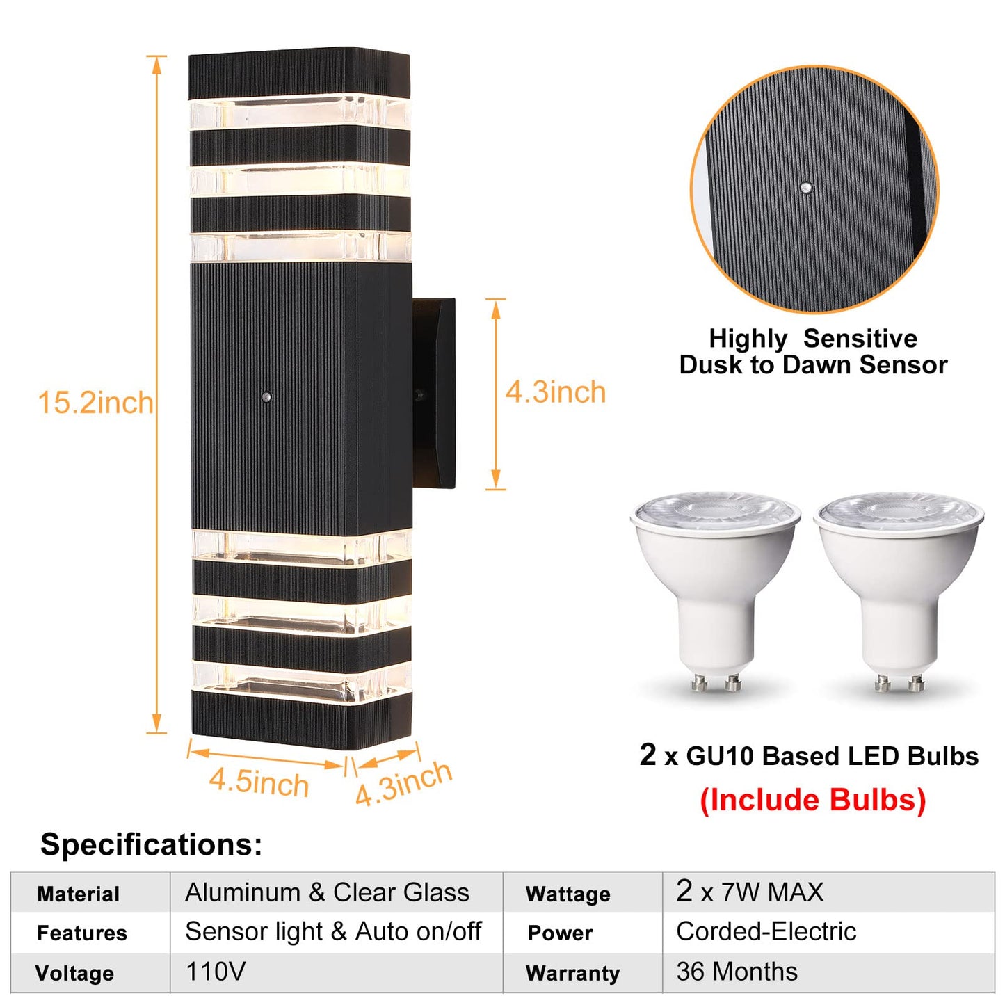 Teblampue Dusk To Dawn Led Outdoor Light Fixture, Anti-Rust Black, 3 Layer-1 Pack, Model Tebowls3 For Porch & Garage