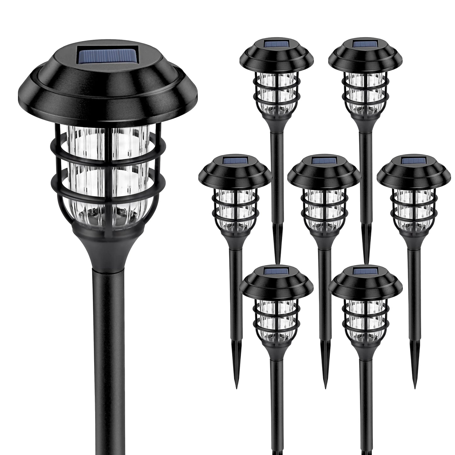Solpex Solar Outdoor Path Lights, 8 Pack Cold White, Waterproof Landscape Lighting For Garden, Yard, Patio, Model 8348-X