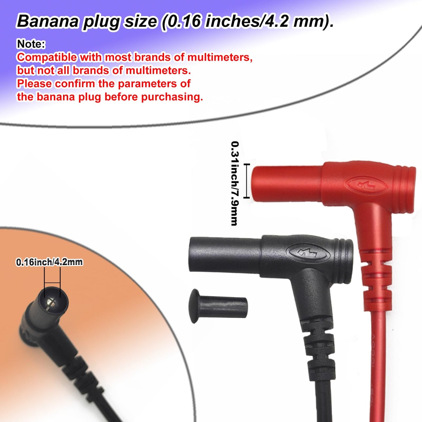 Eiranoly Professional Multimeter Test Leads 1000V 20A, 40.5in, Test Leads Kit, Ultra-Sharp Gold-Plated Probes, Silicone Meter Leads for Fluke, AstroAI, Klein Multimeter & Automotive Testing (Upgraded)