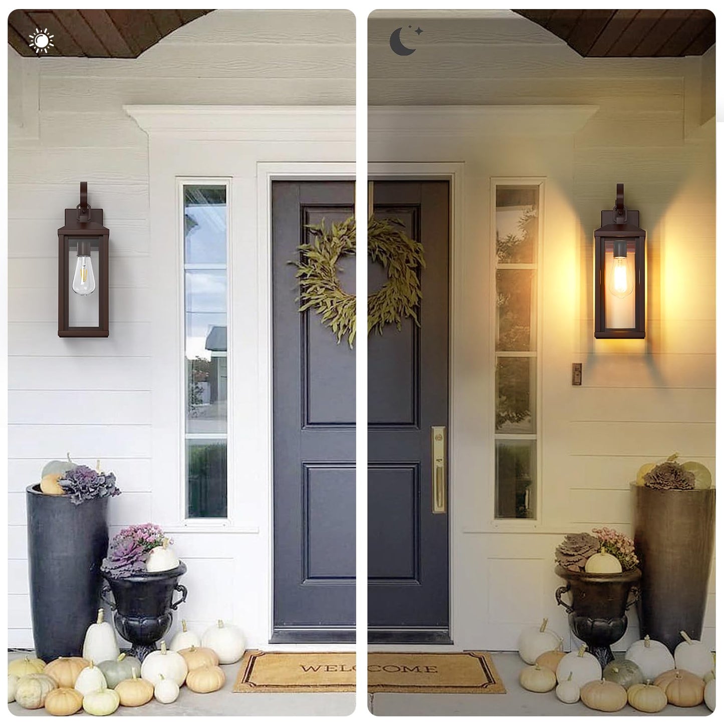 Snru 17 Brown Large Exterior Lighting Fixtures 2Pack  Waterproof Outdoor Wall Porch Lights Sconces Wall Mount  Coach Lights For Garage Carriage Lights Exterior For House