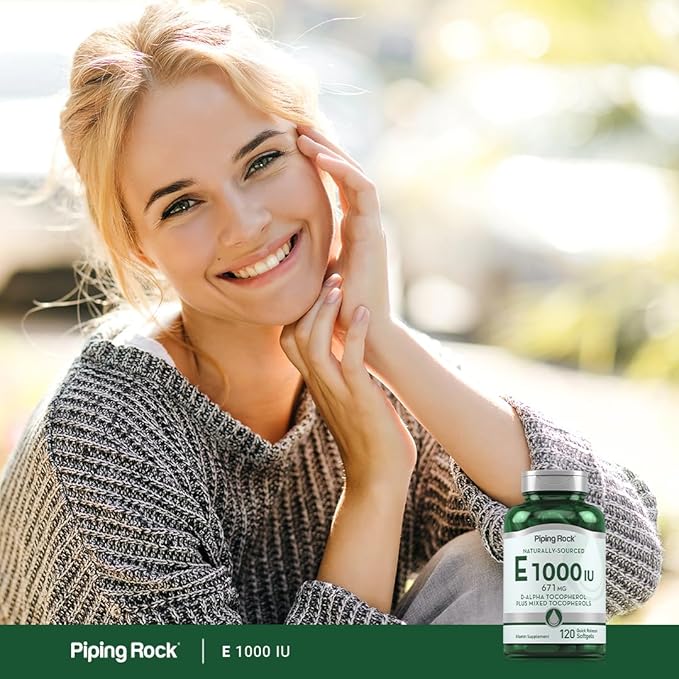 Piping Rock Vitamin E 1000 IU Softgels | 120 Count | with D-Alpha and Mixed Tocopherols | Gluten Free, Non-GMO Supplement