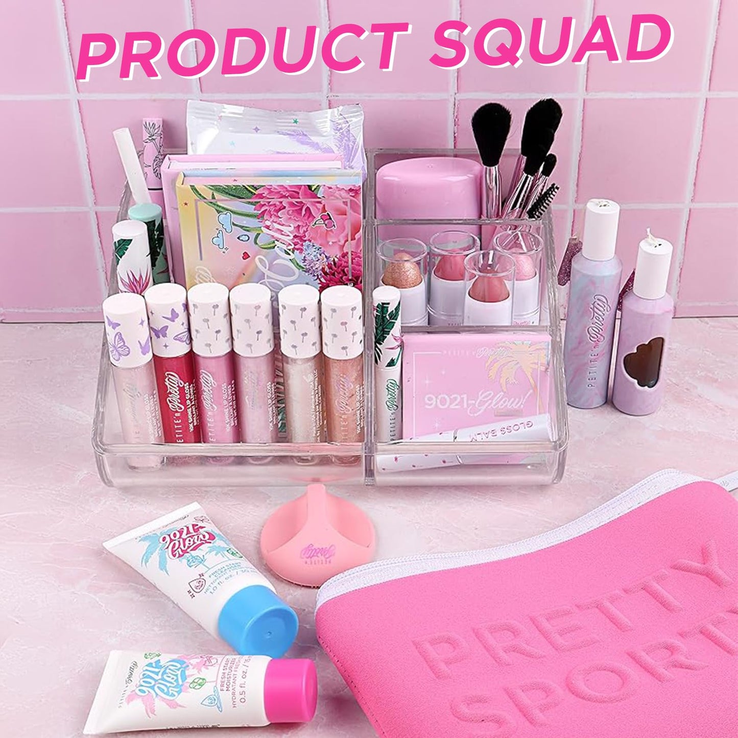 Petite 'n Pretty "Amazon Exclusive" Glow Basics Natural Makeup Starter Gift Set for Kids, Tweens & Teens for Eyes, Cheeks & Lips- Clean, Non Toxic