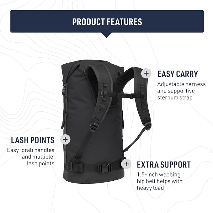 Sea to Summit Big River Dry Backpack with Adjustable Harness, 75 Liter, Picante Red
