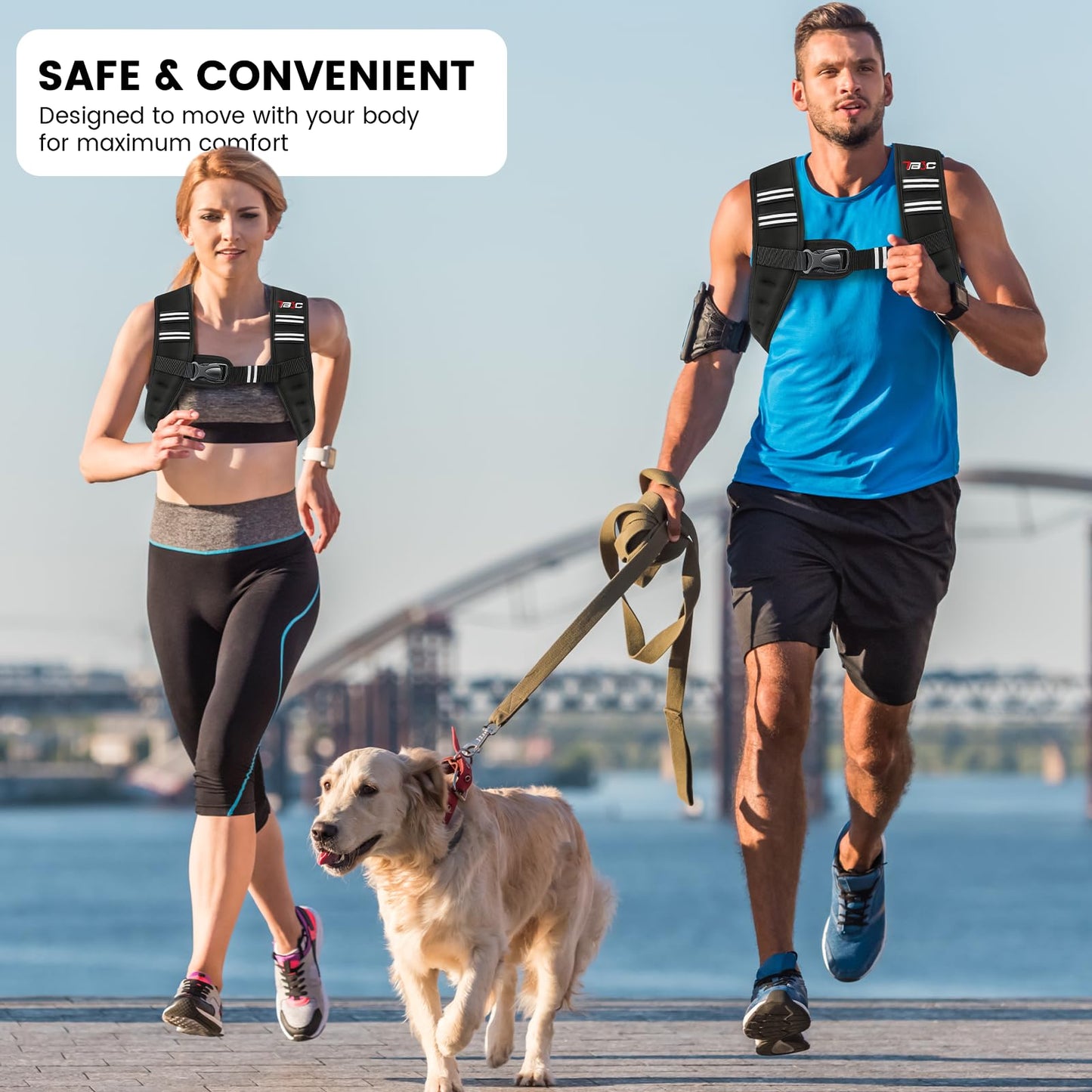 TB3C Weighted Vest Woman, 6 LB Womens Weight Vest for Walking, Strength Training Weight Vests for Men, Reflective Stripe Fitness Vest for Workout Running Jogging