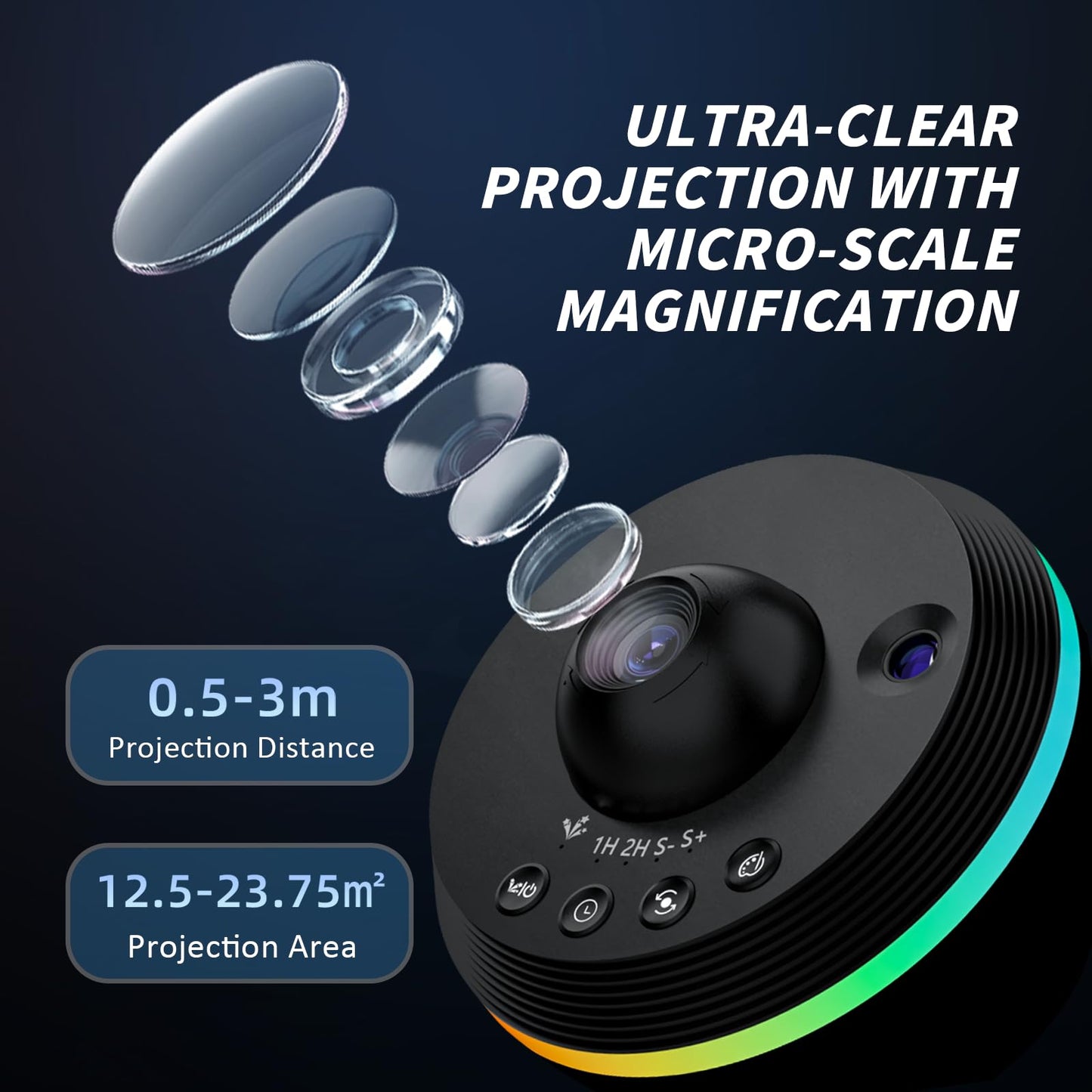 Ainael Galaxy Projector  Star Projector Home  tarium Space Ceiling Starry Sky Night Light With Light Strip  Meteor And Galaxy Projector For Kid mature-themed Bedroom Christmas Gift (Black)