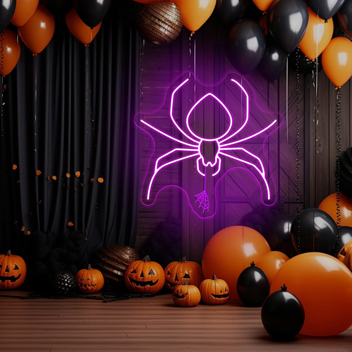 Spider Neon Sign  Halloween Animal Neon Sign  Spooky Halloween Decor Wall  Led Spider Neon Lights For Room Game Kids Room Man Cave Party Decor Gift Birthday Party Supply Bar