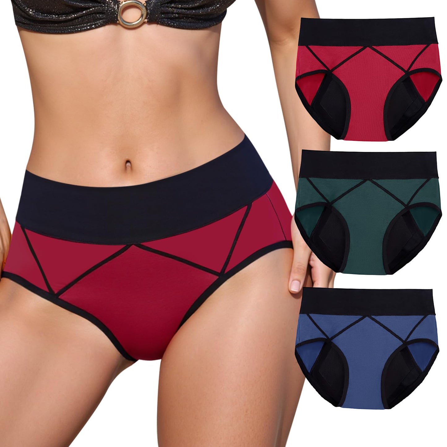 Incontinence Underwear for Women - Upgraded High Absorbency Period Underwear for Women - Washable Leak-Proof Underwears for Ladies, Postpartum, Bladder Control, Reusable Cotton Period Panties Briefs