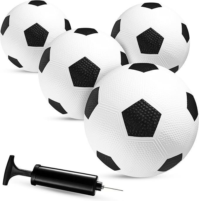 Size 3 Soccer Balls for Toddlers & Kids (4 Pack) - PVC Youth Soccer Balls - Small Beginner Sports & Practice Playground Ba...