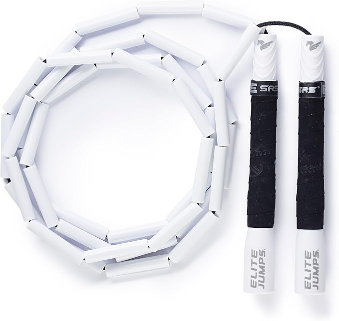 Elite Jumps - Heavy Beaded Jump Rope - 6.5oz Weighted Jump Rope for Women - Durable & Heavy Resistance - 10ft Long Adjusta...